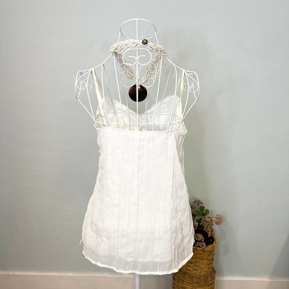 Gorgeous vintage y2k white fairy sequin babydoll cami tank top - Picture 7 of 8